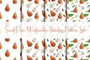 Watercolor Pear Seamless Patterns, a Pattern Graphic by Milla_Zelenyuk_art (Thumbnail 1 of 3)