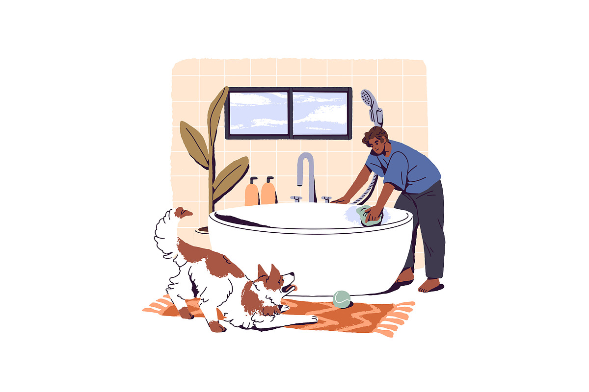 People cleaning home together set, a Person Illustration by PaperTrident (Photo 8 of 9)