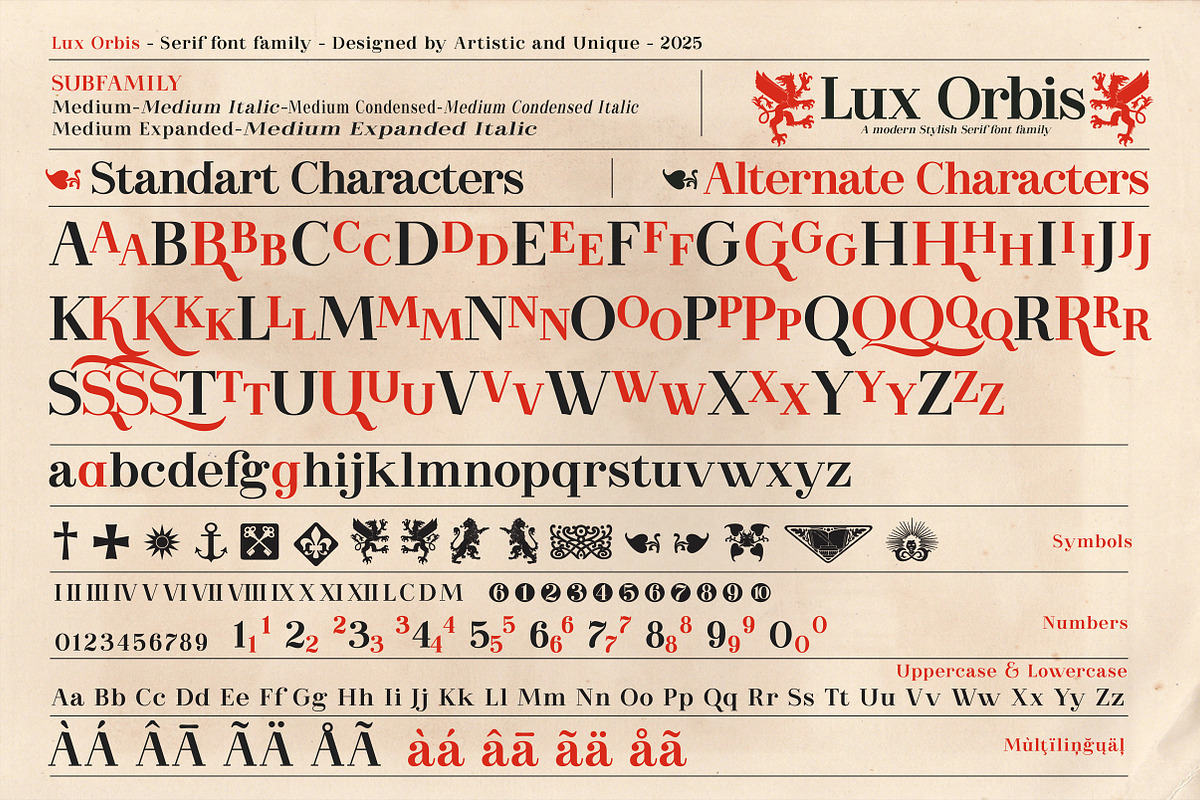 Lux Orbis - Serif font family, a Font by Artistic & Unique (Photo 3 of 15)