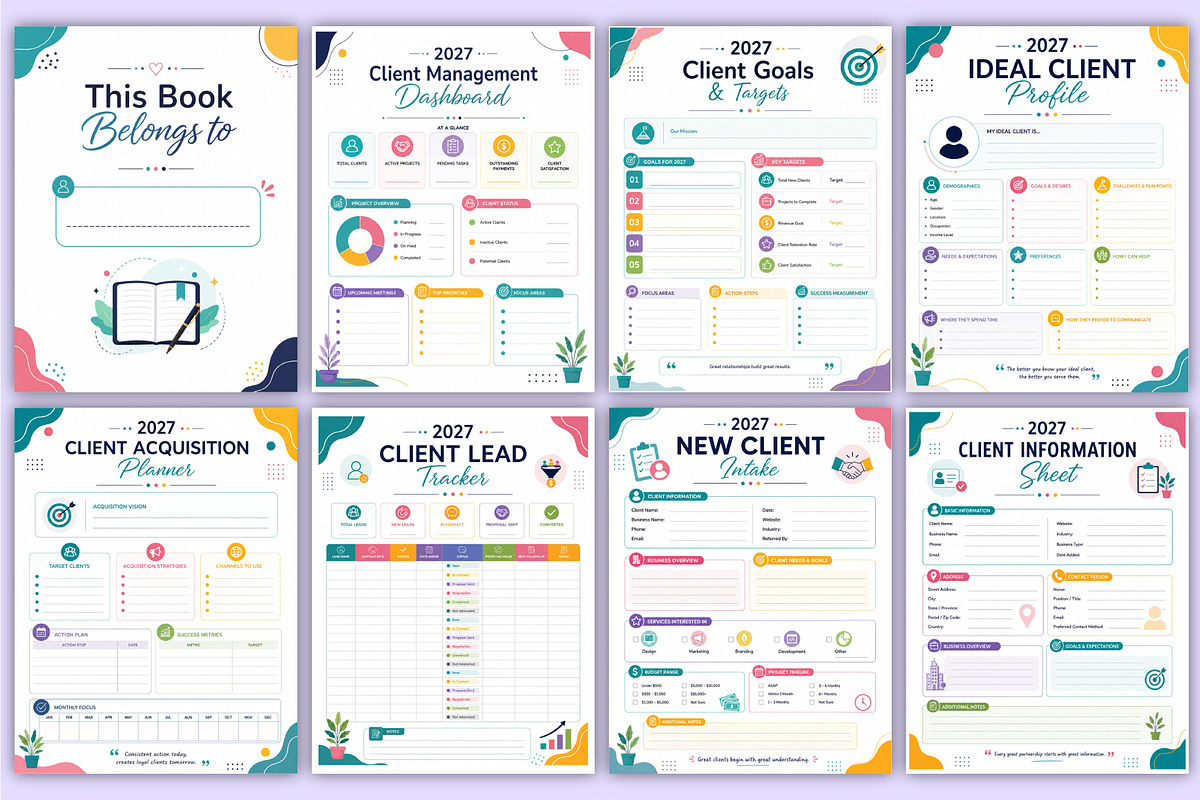 2027 Client Management Planner | CRM, a Stationery Template by Mustafiz (Photo 2 of 5)
