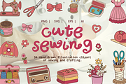 Cute Sewing Clipart Illustration, an Object Illustration by Berdansabersama (Thumbnail 1 of 7)