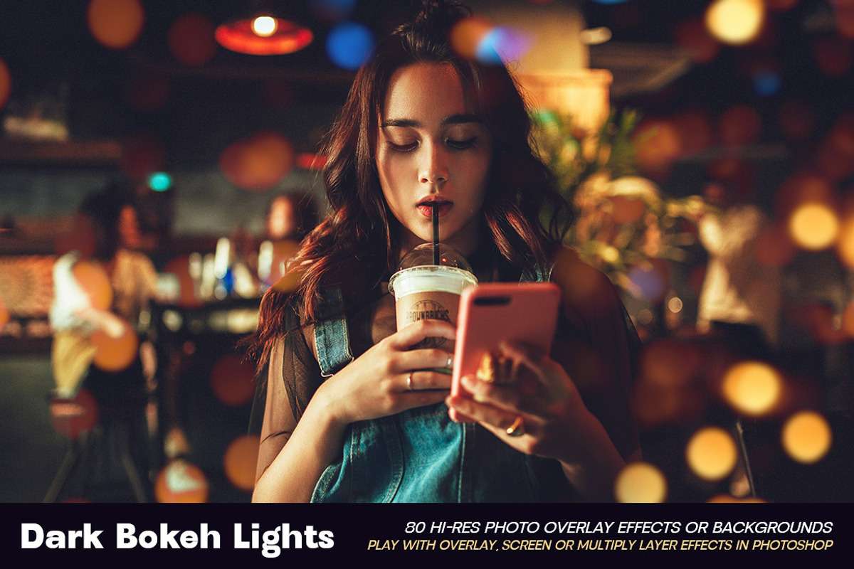 Dark Bokeh Photo Overlay Effects, a Background Graphic by Deeezy (Photo 6 of 14)