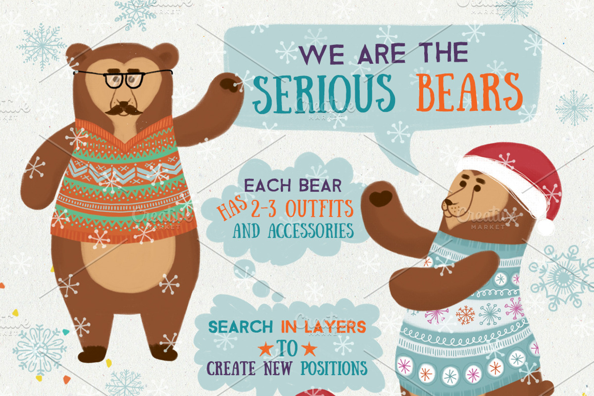 Christmas Illustration Creator/Bears, an Animal Illustration by Stella's Graphic Supply (Photo 3 of 8)