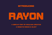 Rayon Display Font, a Sans Serif Font by Maulana Creative (Thumbnail 1 of 8)