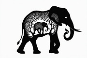 Silhouette of a Cute Elephant vector, an Illustration by Amazin_art (Thumbnail 4 of 21)