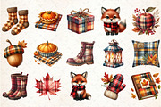 Watercolor Plaid Autumn Clipart, an Illustration by Rose Art (Thumbnail 2 of 7)