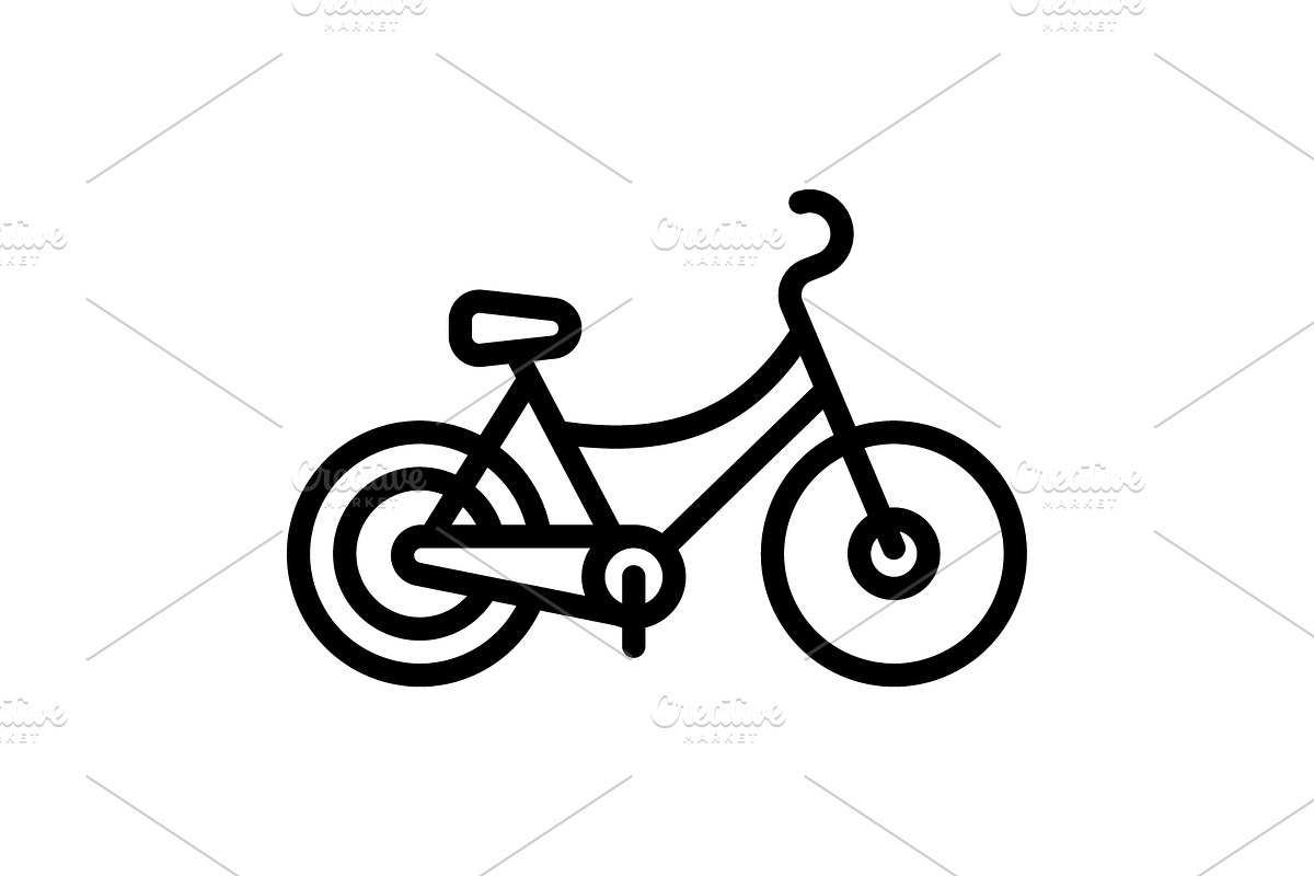 Bicycle cycle black cion, an Outline Icon by Creative priyanka