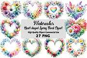 heart-shaped spring floral clipart, an Illustration by Daily.Designs (Thumbnail 1 of 5)