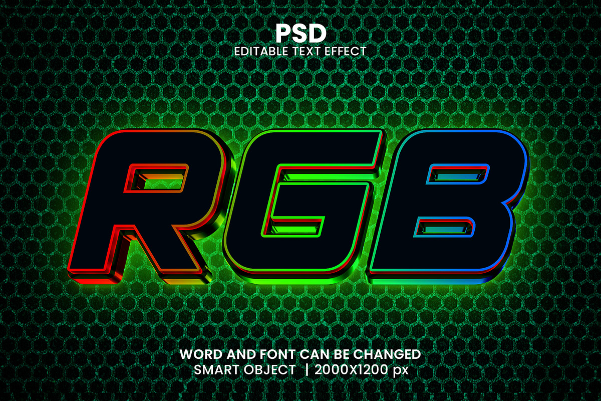 RGB light Gaming 3d Text Effect, an Action Add-On by bdrobin (Photo 1 of 2)