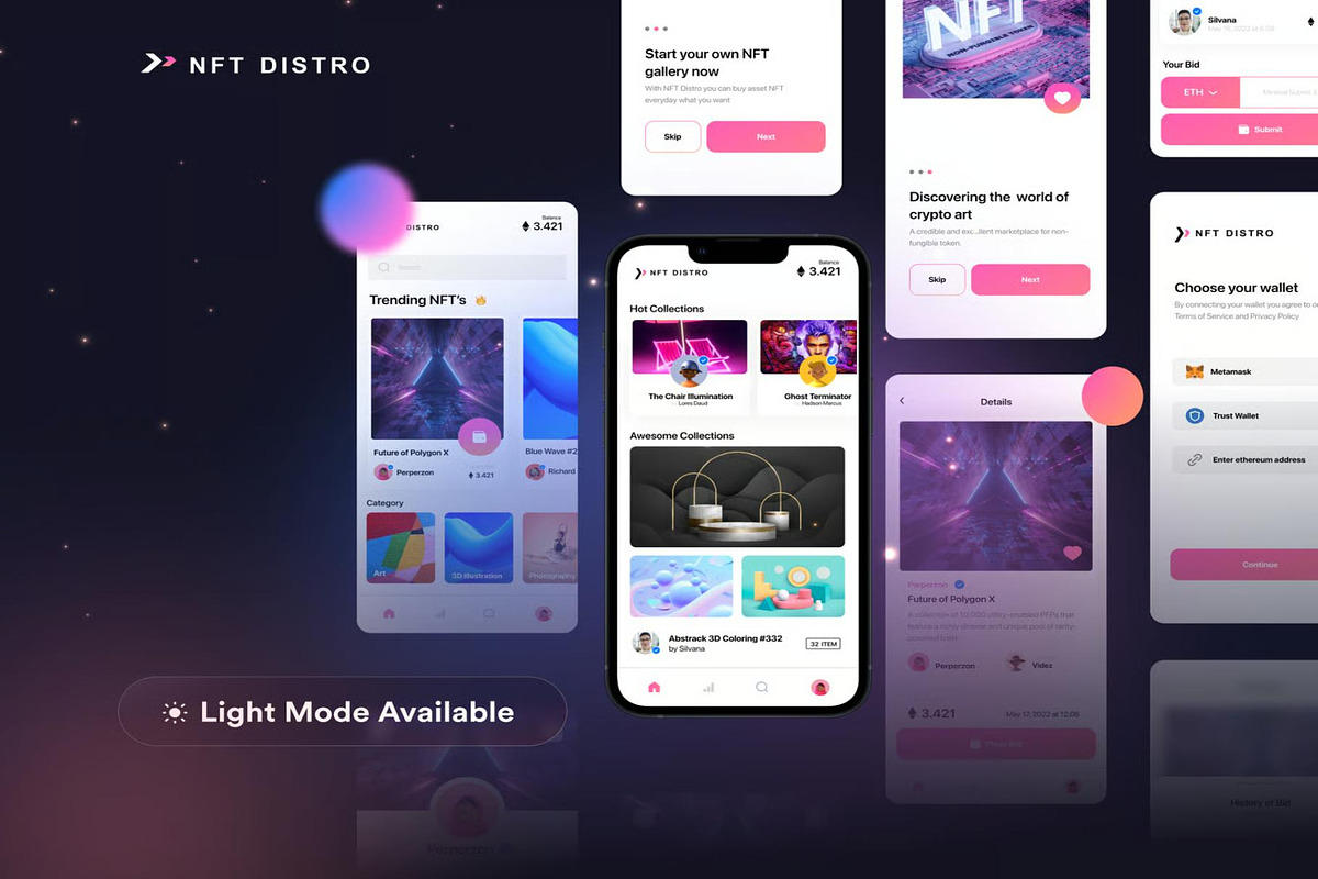 NFT Distro NFT Market UI Design Kit, an UI Kit Template by Lumina_ui_ux202 (Photo 5 of 5)