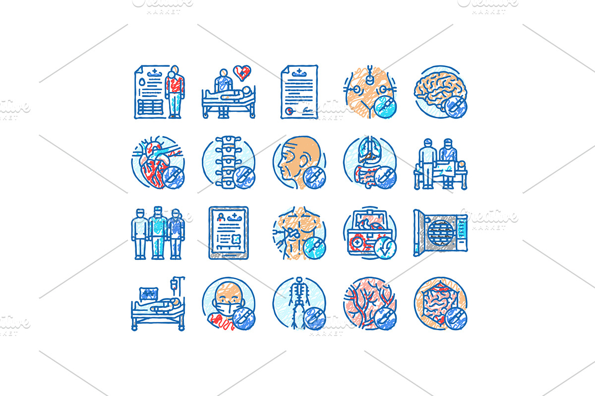 surgeon doctor hospital icons hand, an Object Illustration by pikepicture