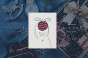 Hand-Painted Blue Burgundy Christmas, an Object Graphic by Lana Elanor (Thumbnail 5 of 24)
