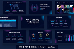 Cyber Security PowerPoint, a Presentation Template by BumbleGraph Studio