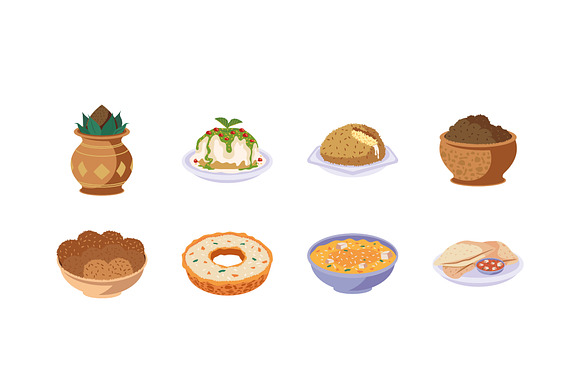Traditional Indian Food Vector Set preview 4