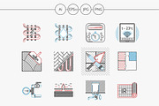 Underfloor heating vector line icons, an Outline Icon by YershovOleksandr
