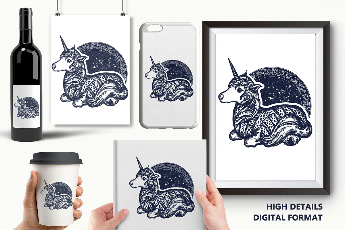 Unicorn and universe tattoo, an Animal Illustration by intueri (Photo 7 of 8)
