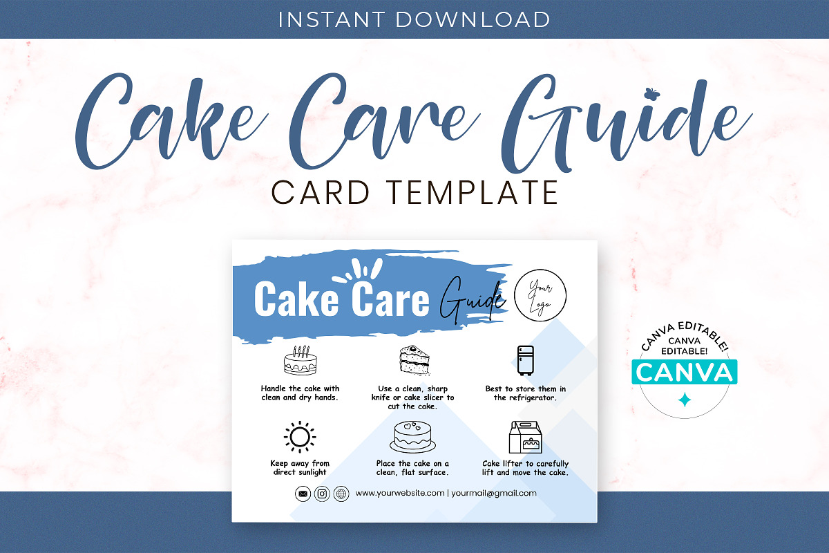 Cake Care Guide Editable Template, a Templates & Theme by Snapybiz (Photo 2 of 17)