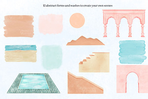 Faraway Sands - Watercolor Clipart