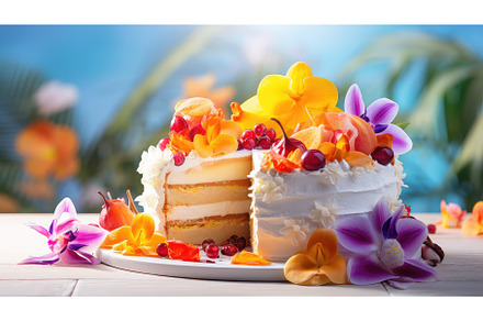 colorful bright cake food ai, a Background Photo by pikepicture