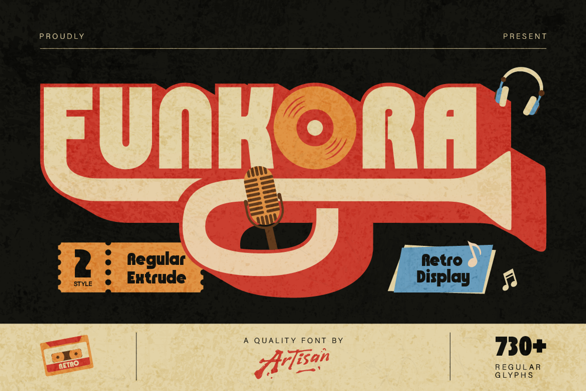 Funkora, a Sans Serif Font by Artisan Themes (Photo 1 of 11)