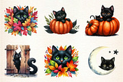 Black Cat Peeking Clipart, an Illustration by DreamArtGraphic (Thumbnail 2 of 4)