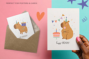 Capybara Birthday Clipart, an Animal Illustration by Irina Ostapenko (Thumbnail 6 of 8)