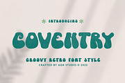 Coventry - Groovy Retro Font, a Script Font by AQR Studio (Thumbnail 1 of 9)
