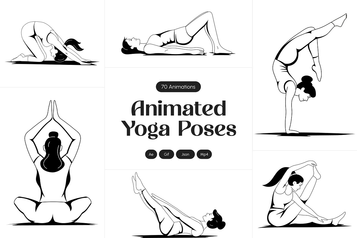 Animated Yoga Poses Illustration Set, a Sport Illustration by Creative Stall (Photo 1 of 5)