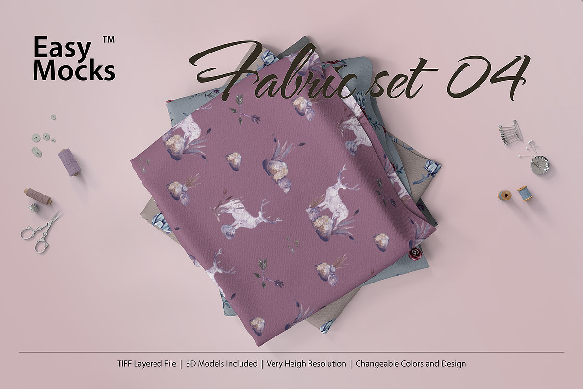 Fabric Mockup set 04, a Product Mockup by Easy Mocks (Photo 1 of 5)