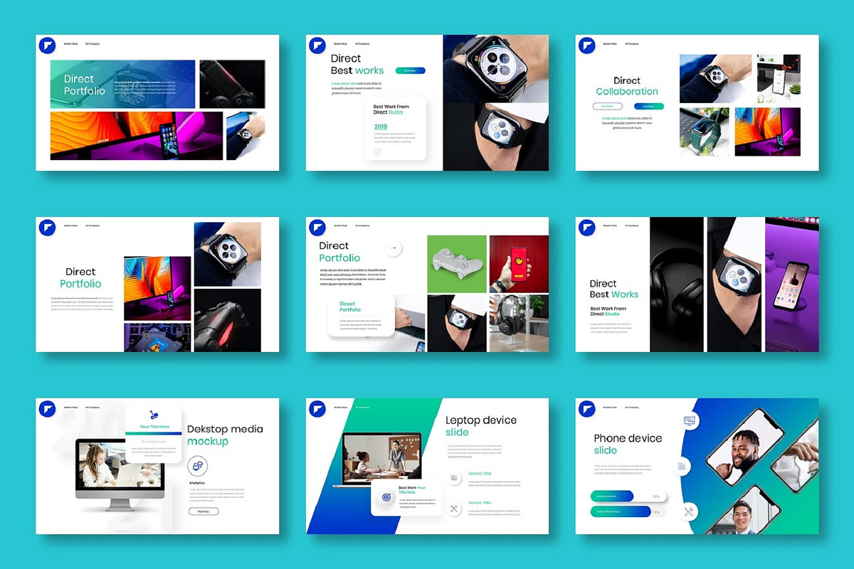 Direct – Business PowerPoint Templat, a Presentation Template by Dens Creative Studio (Photo 4 of 6)