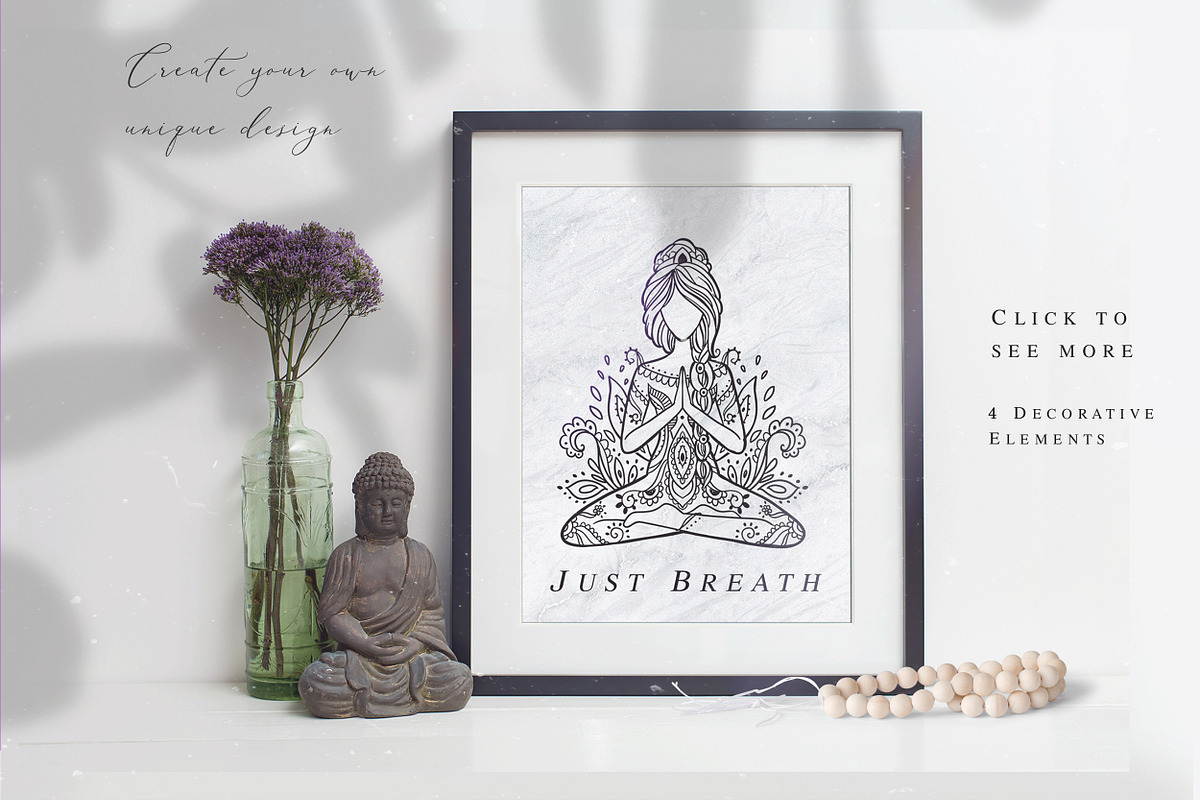 10 Items. Lotus Yoga Set, a Healthcare Illustration by anvinoart (Photo 2 of 7)
