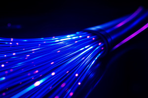 Glowing fiber optic cables, a Photo by rarrarorro