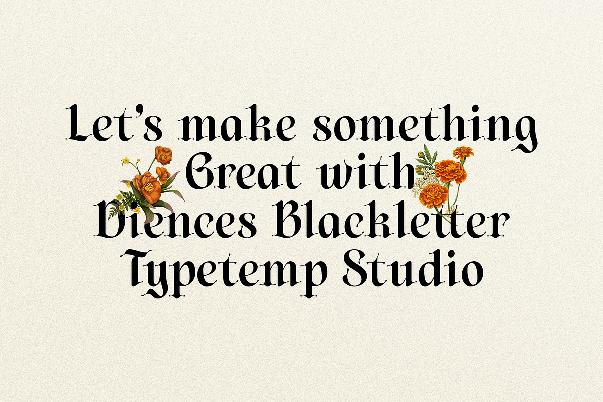Diences Display Blackletter Font, a Blackletter Font by Typetemp Studio (Photo 18 of 19)