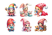 Gnome  Baby Girl Clipart, an Illustration by Daily.Designs (Thumbnail 4 of 5)