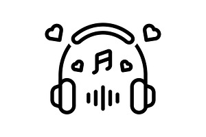 Song music black icon, an Outline Icon by Creative priyanka