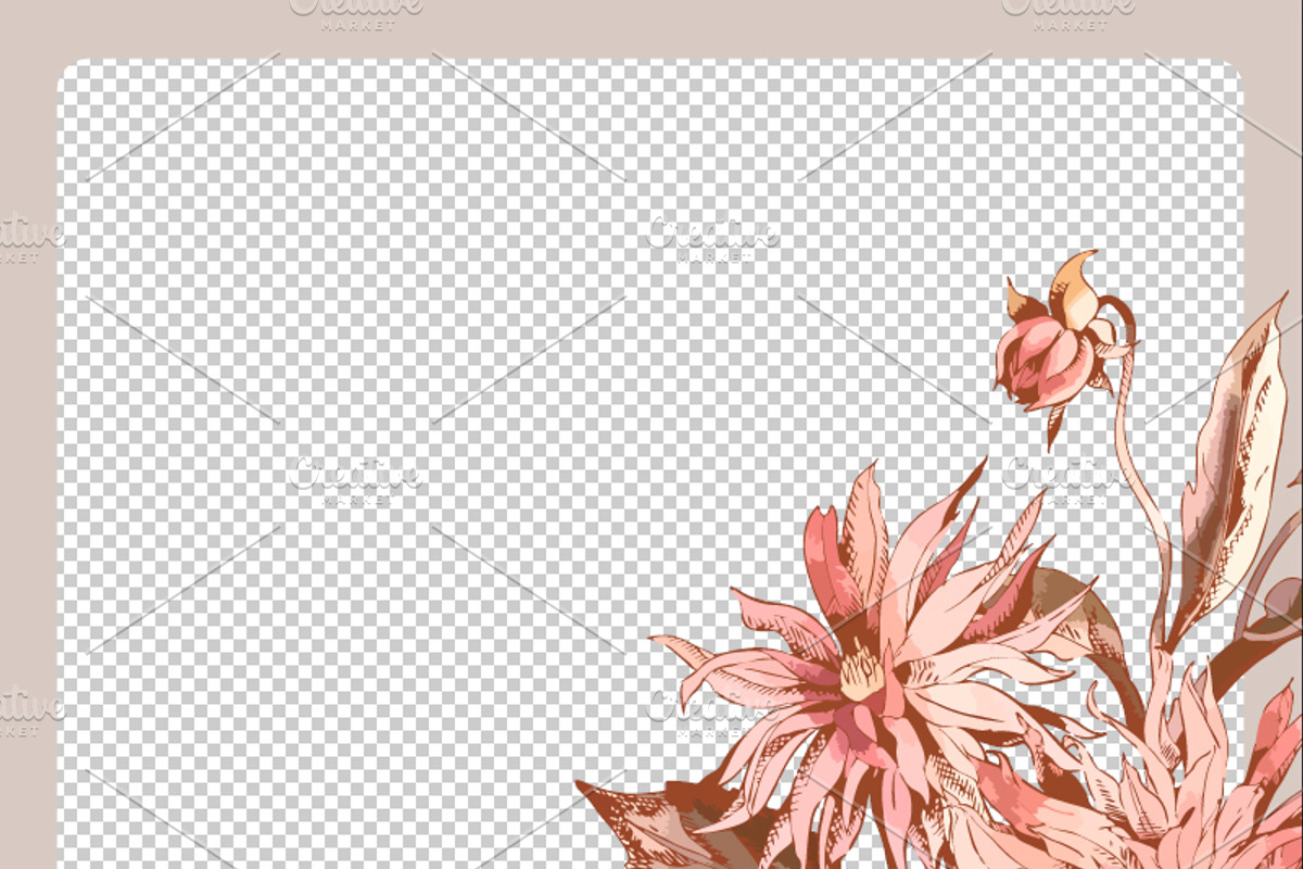 Vintage Dahlias Set, a Pattern Graphic by Marina Grau (Photo 4 of 5)