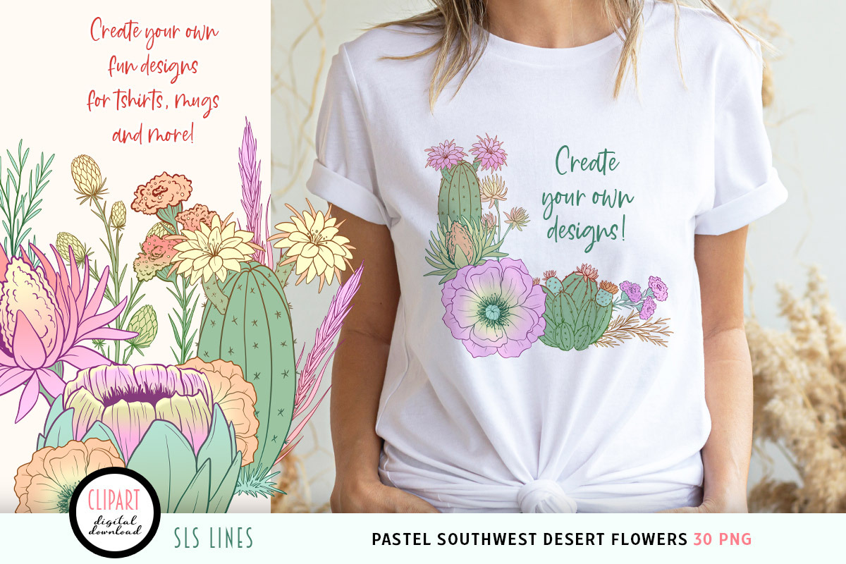 Southwestern Desert Flowers Clipart, a Decorative Illustration by SLS Lines (Photo 4 of 4)