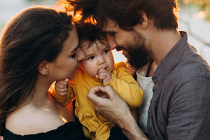 Family happy moments featuring family, family tree, and family portrait