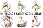 Watercolor Easter Goose Clipart, an Illustration by OK Design (Thumbnail 2 of 6)