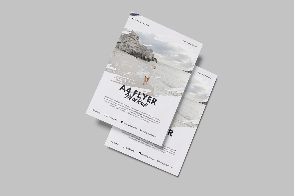 A4 Flyer Mockup, a Flyer Template by Graphiculon (Photo 6 of 11)