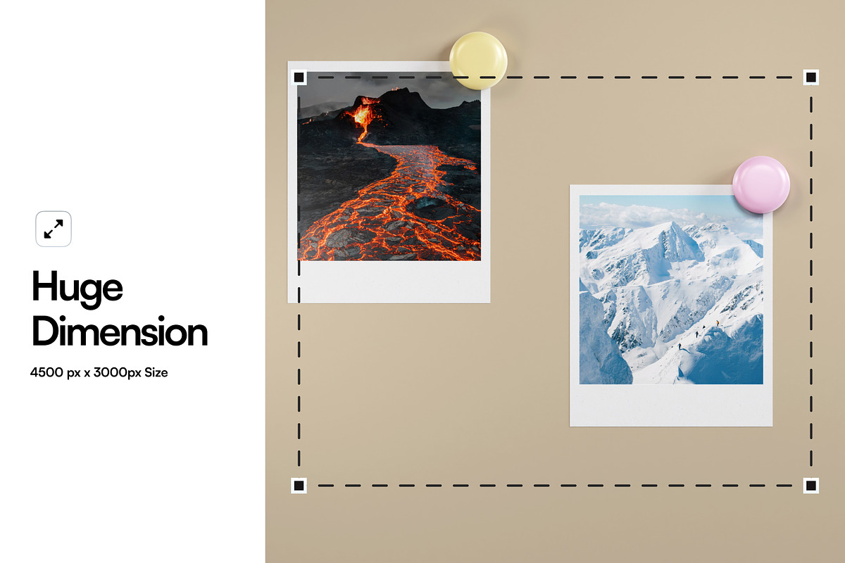 Polaroid Collage Mockup, an Advertising Mockup by SLAB! Design (Photo 2 of 6)