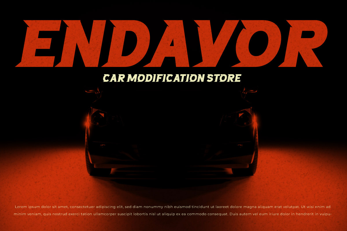 Lenozkonser - Display Racing Font, a Serif Font by twinstd (Photo 7 of 8)