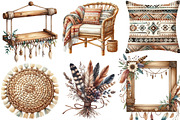 Watercolor Rustic Boho Clipart, an Illustration by Designking (Thumbnail 2 of 4)