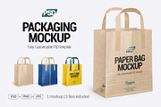 Kraft Paper Bag & Handles PSD Mockup, a Packaging Mockup by LoopAll (Thumbnail 1 of 10)