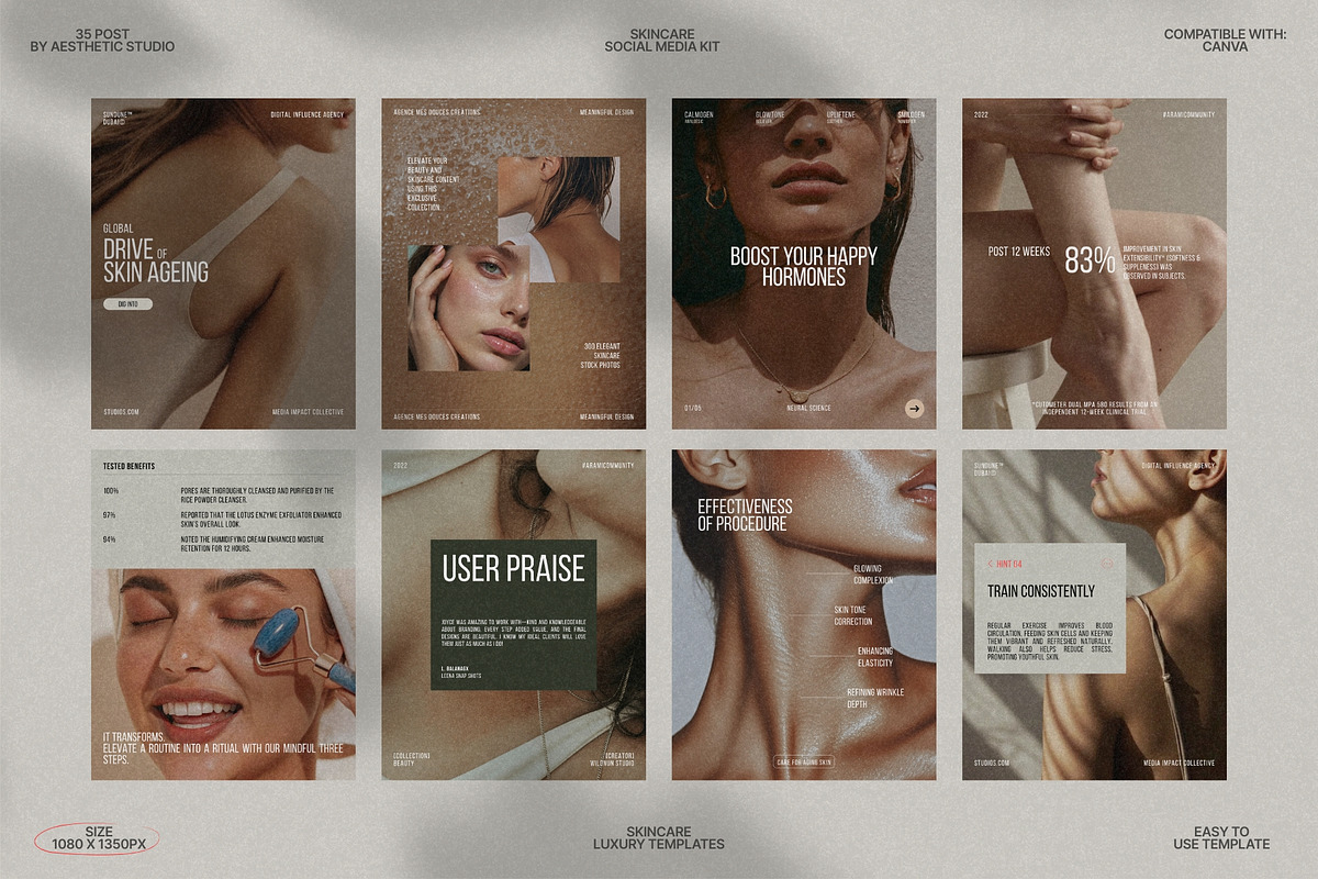 Canva Skincare Feed Templates preview 4