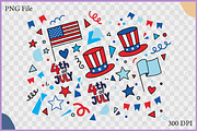 4th of July Clipart SVG Vector PNG, a Decorative Illustration by Gfx Expert Team (Thumbnail 2 of 3)