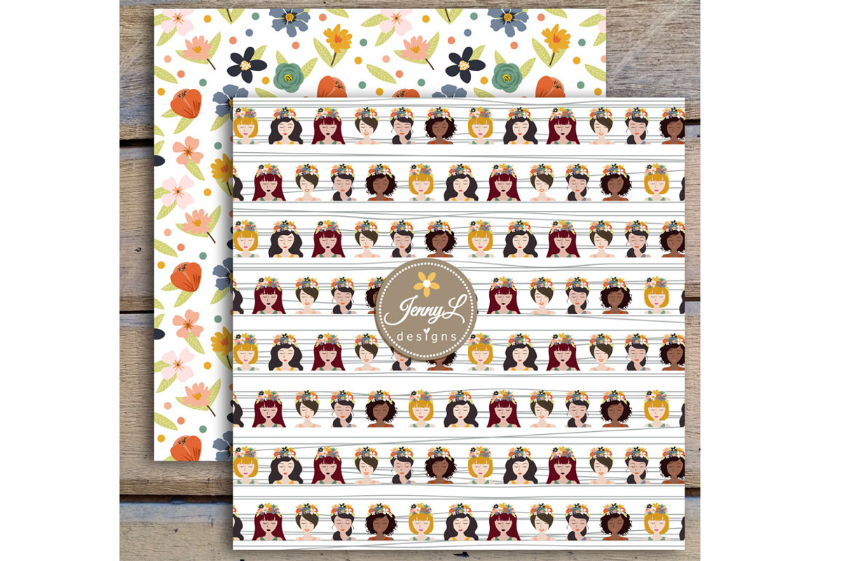 Women's Day Digital Papers & Clipart, a Pattern Graphic by JennyL Designs (Photo 4 of 9)