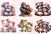 Romantic Couple Animals Clipart, an Animal Illustration by Craft Nest (Thumbnail 3 of 5)