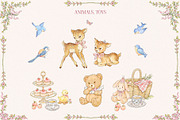 Teddy Bear Pink Watercolor Clipart, a Decorative Illustration by Ekaproeka (Thumbnail 4 of 8)