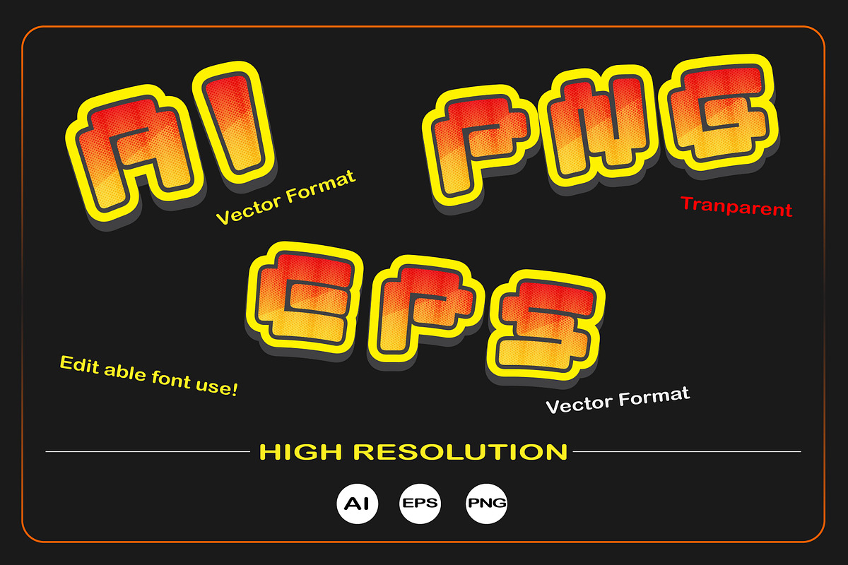 Pixel Game Text Effect, an Object Graphic by VL Shop (Photo 3 of 4)